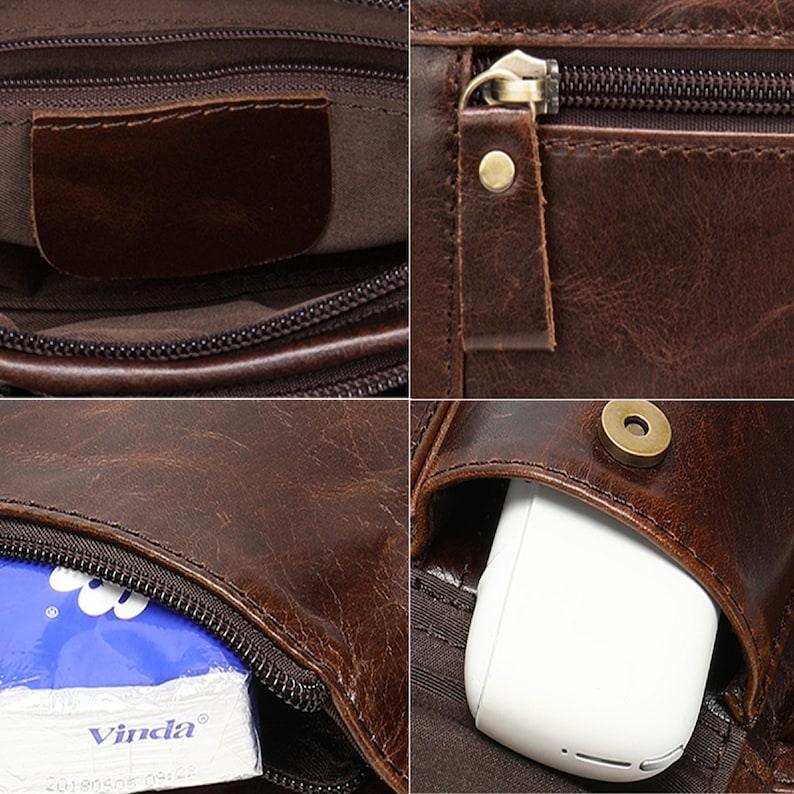 Travel Sling Bag Portable with Large Capacity for Business Gift for Him - Leather Shop Factory