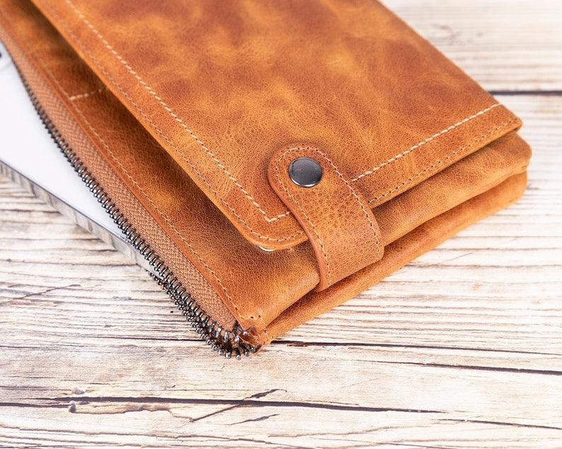 Elegant Leather Wristlet Wallet - Leather Shop Factory