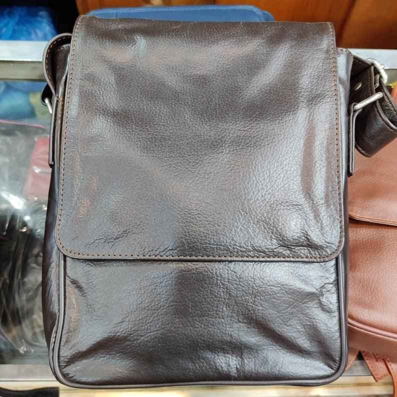 Personalized leather cross body bag