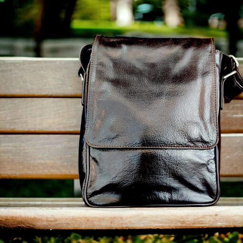 Personalized leather cross body bag with - Leather Shop Factory