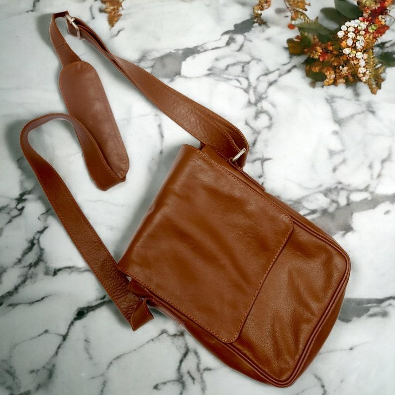 Personalized leather cross body bag with - Leather Shop Factory