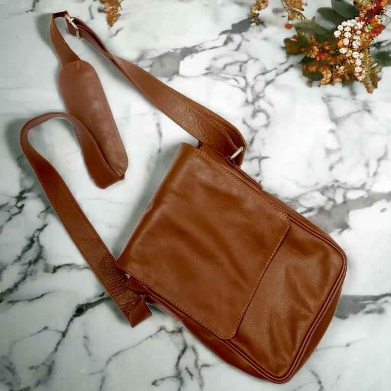Personalized leather cross body bag
