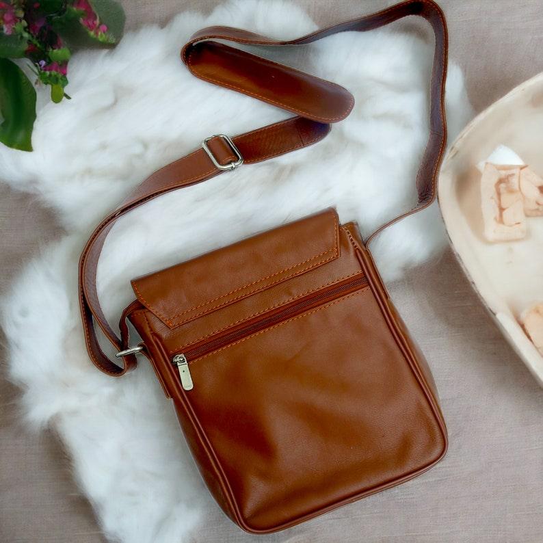 Personalized leather cross body bag with - Leather Shop Factory