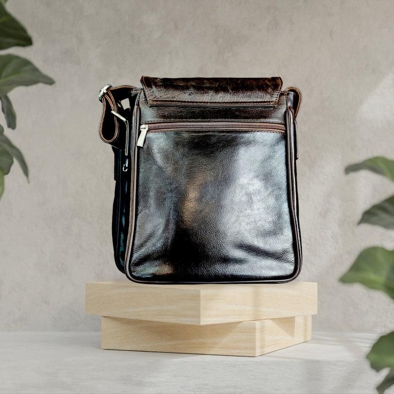 Personalized leather cross body bag with - Leather Shop Factory