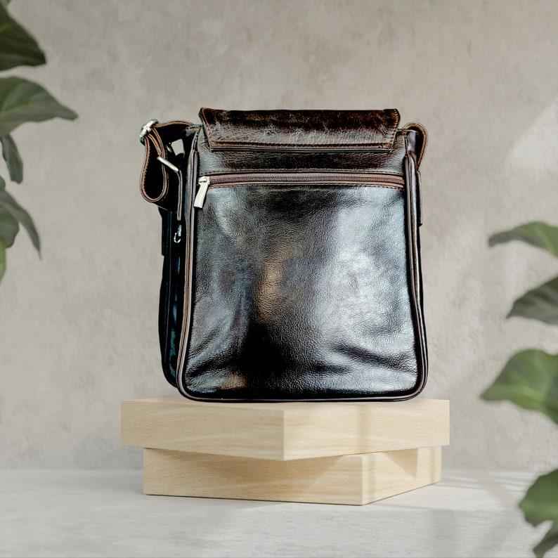 Personalized leather cross body bag