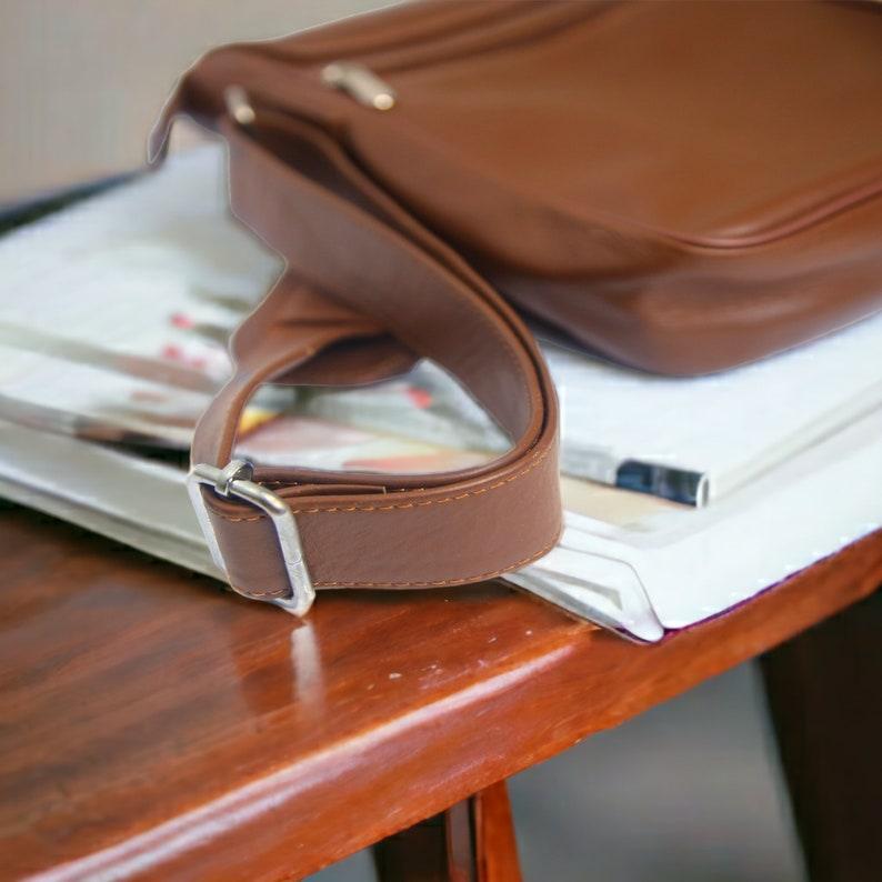 Personalized leather cross body bag with - Leather Shop Factory