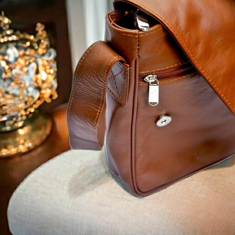Personalized leather cross body bag with - Leather Shop Factory