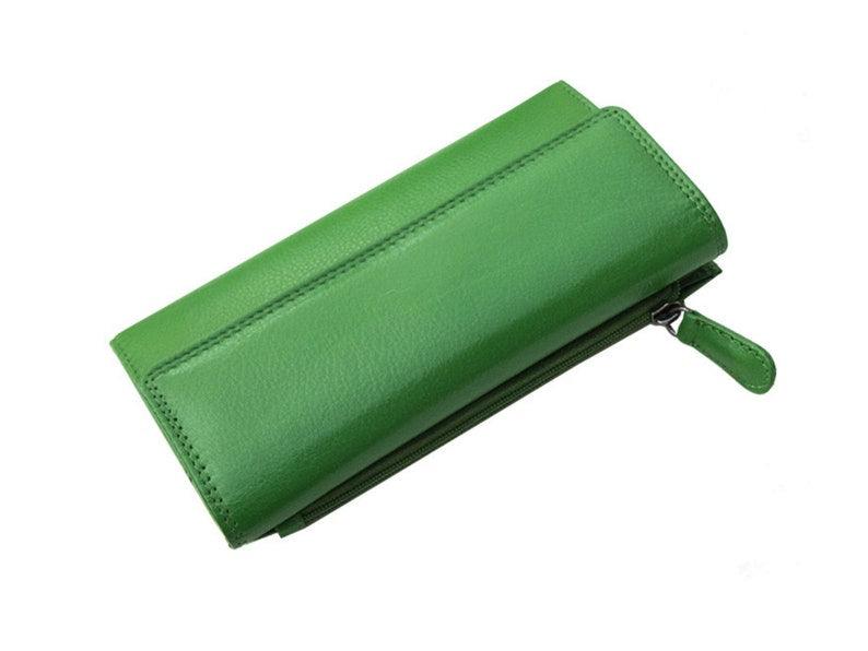 Leather Clutch Trifold Wallet, Wallet For Women With Coin Pocket Wallet - Leather Shop Factory