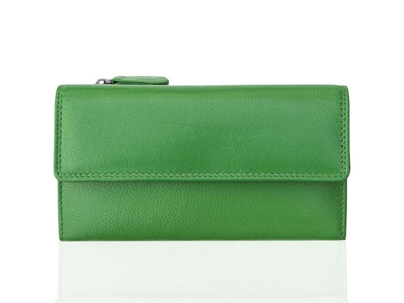 Leather Clutch Trifold Wallet, Wallet For Women With Coin Pocket Wallet - Leather Shop Factory