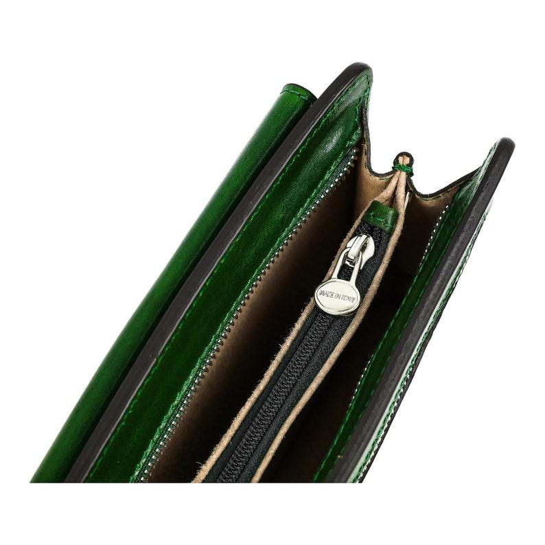 Green leather clutch - Leather Shop Factory