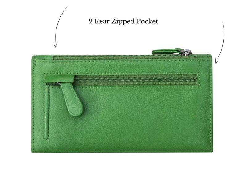 Leather Clutch Trifold Wallet, Wallet For Women With Coin Pocket Wallet - Leather Shop Factory