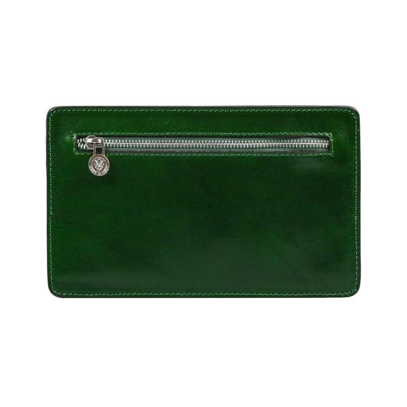 Green leather clutch - Leather Shop Factory