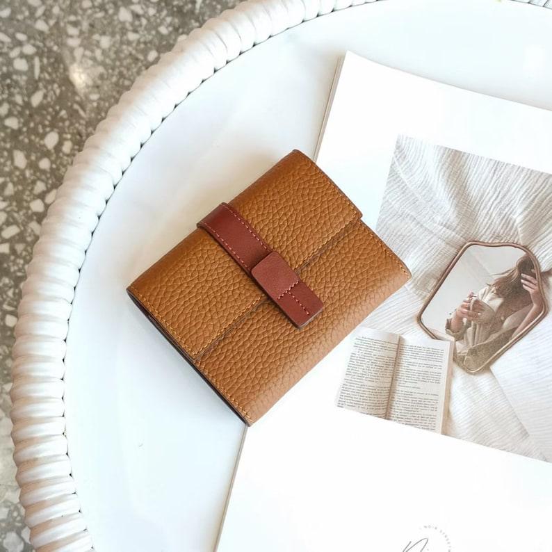 Leather short contrast wallet fashion - Leather Shop Factory