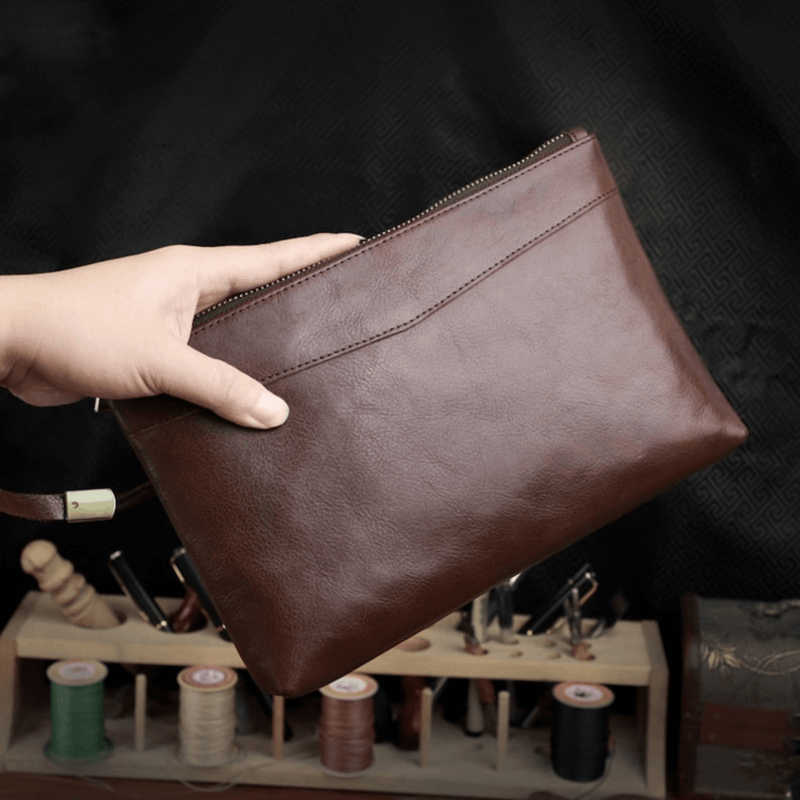 Handcrafted Leather Clutch for Stylish Men - Leather Shop Factory