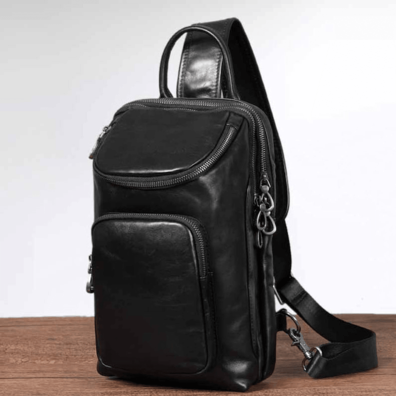 Leather sling bag for men - Leather Shop Factory