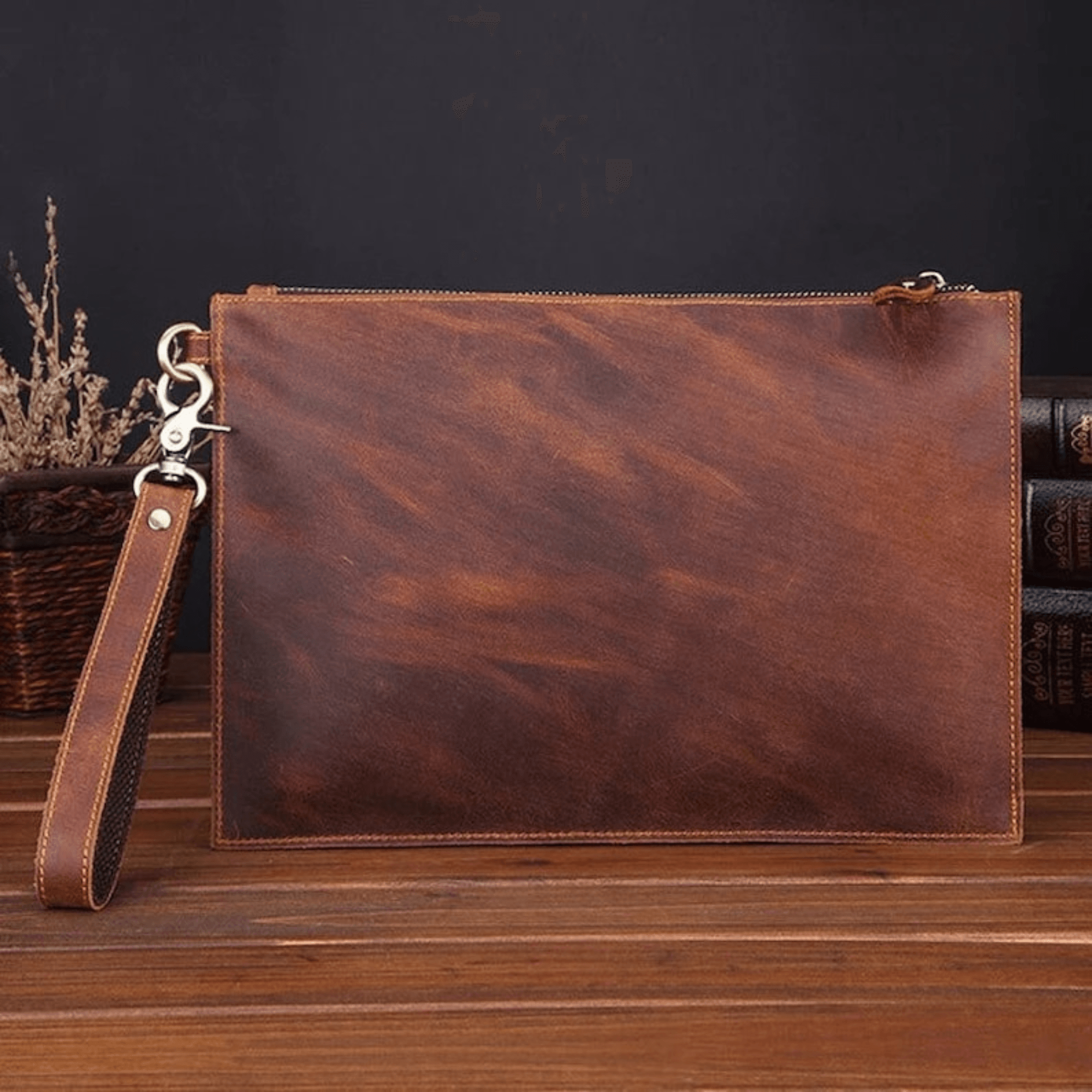 Leather clutch for men mens organizer - Leather Shop Factory