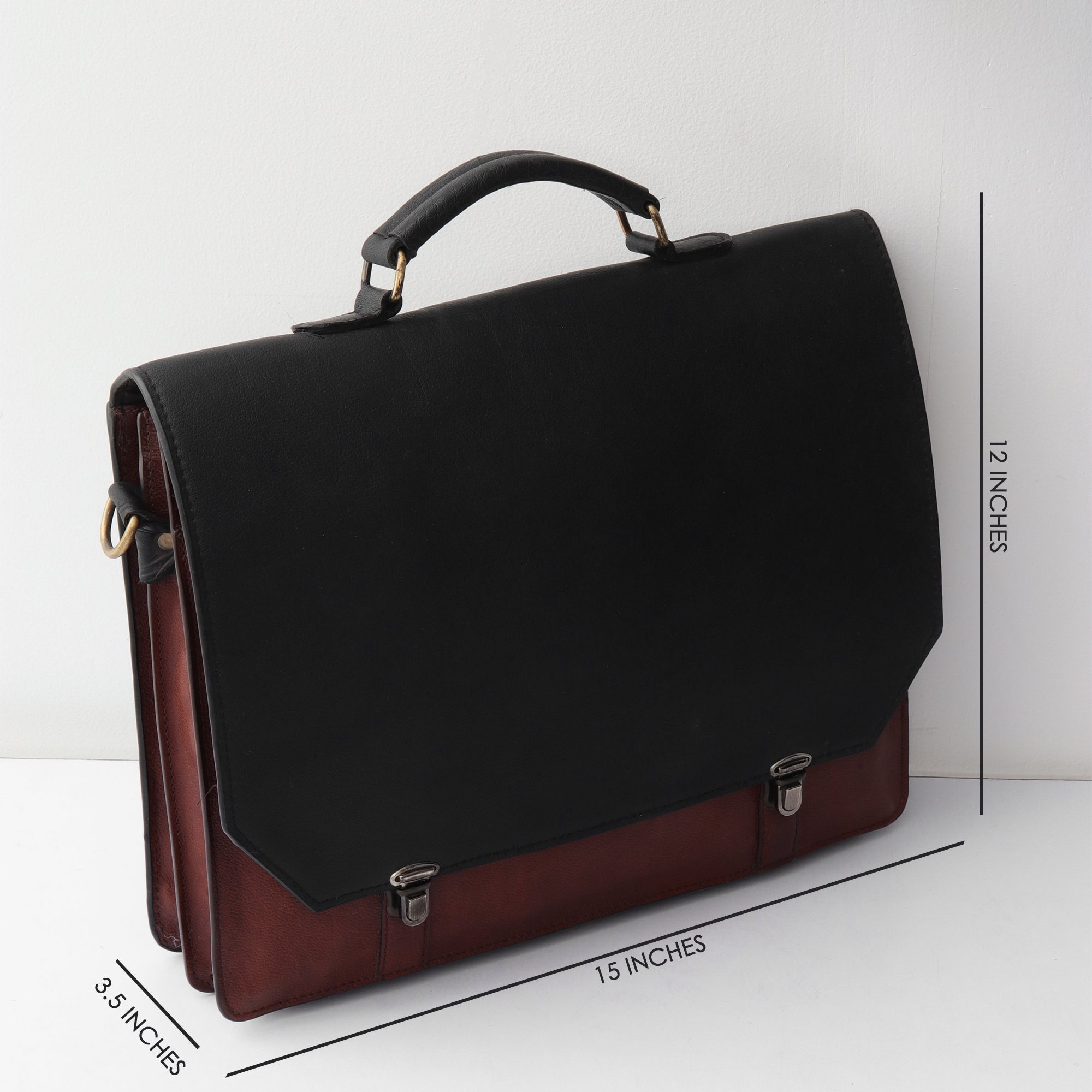 The Executive Two-Tone Leather Briefcase