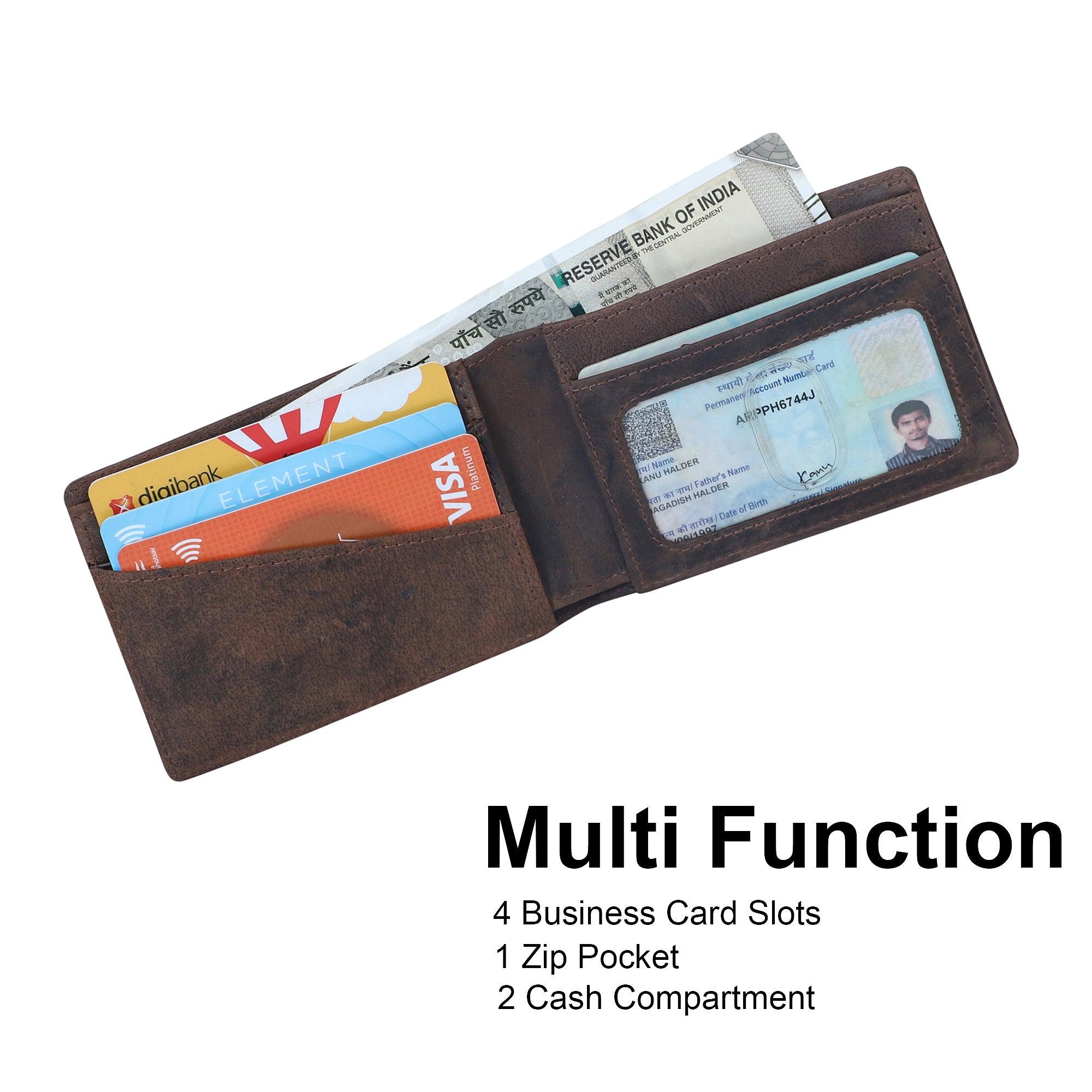 Men Brown Solid Money Clip - Leather Shop Factory