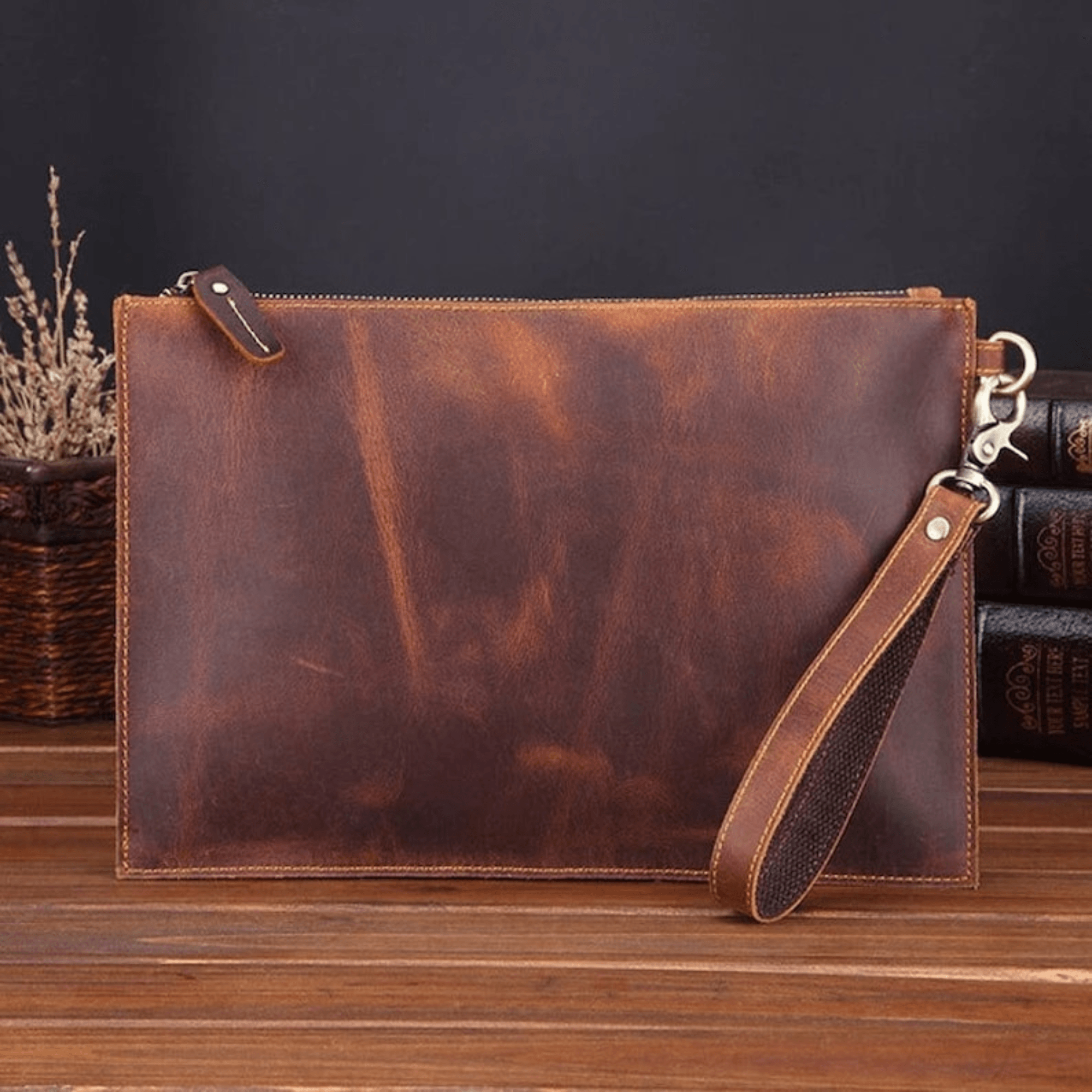 Leather clutch for men mens organizer - Leather Shop Factory