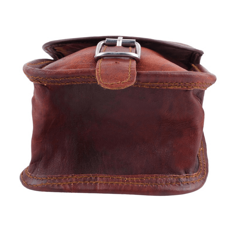 The Ultimate Compact Leather Sling Messenger Bag - Leather Shop Factory