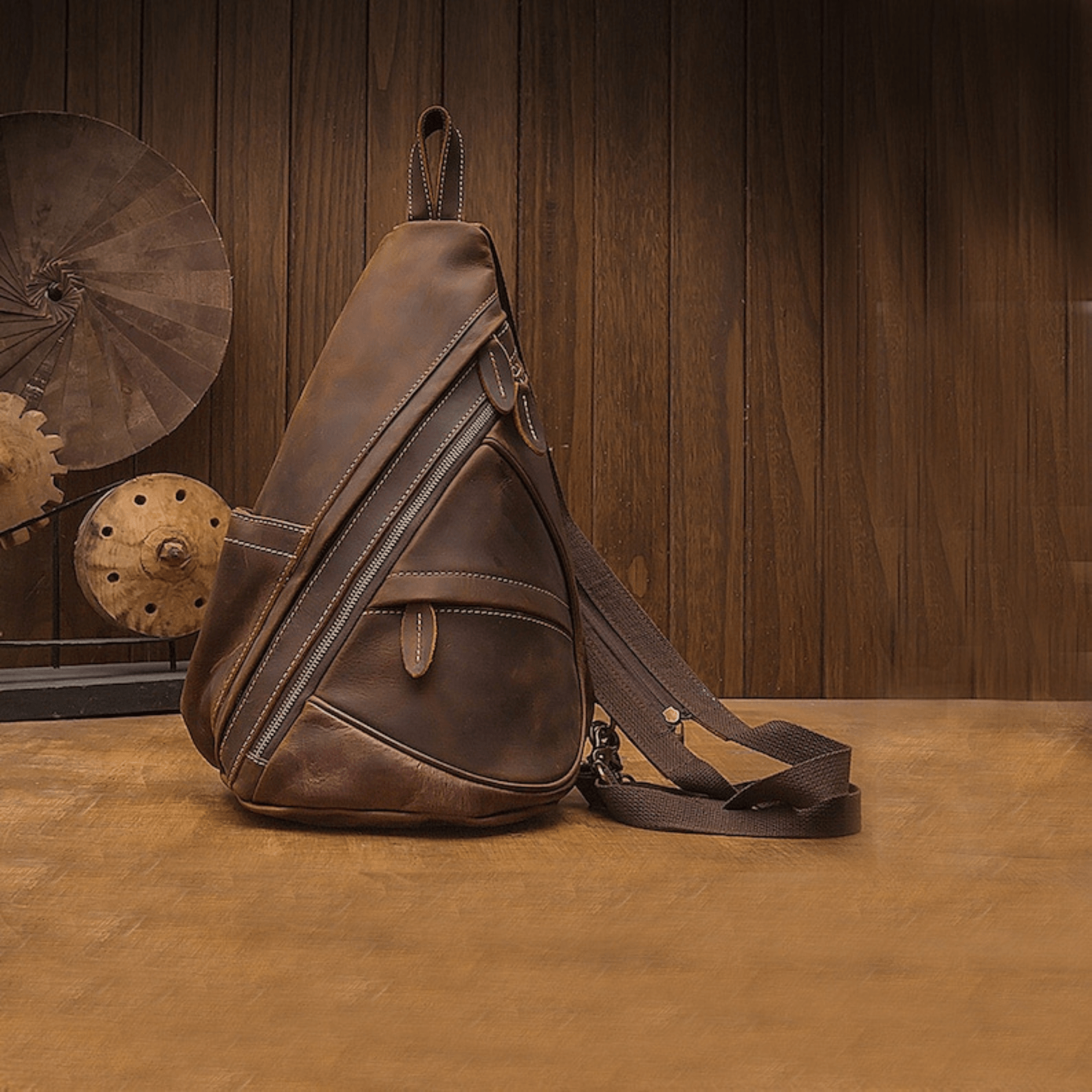 Best leather men sling bag handmade - Leather Shop Factory