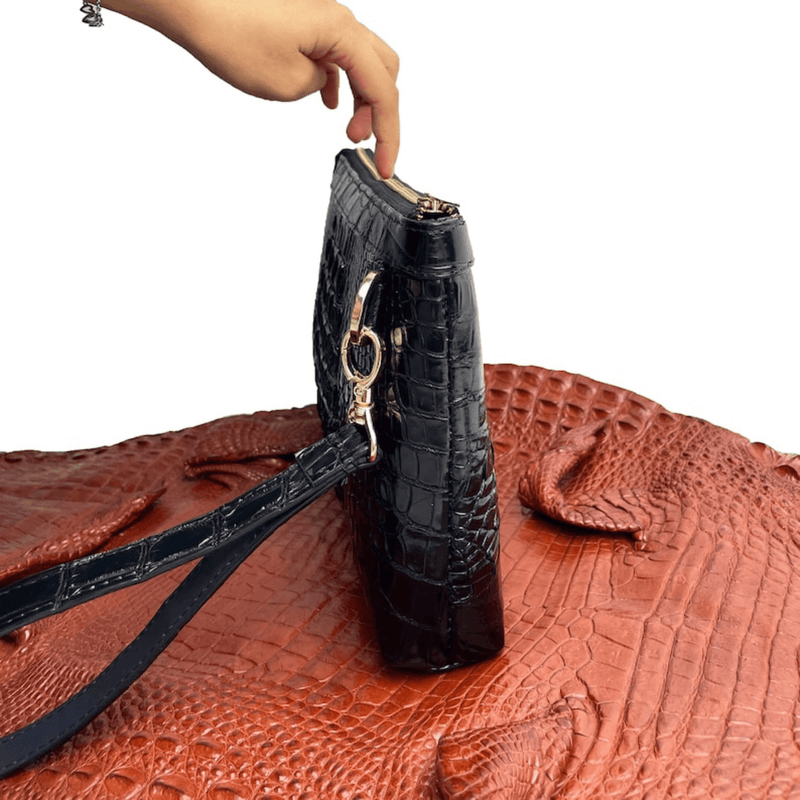 Black Leather Clutch Pouch Bag For Men - Leather Shop Factory