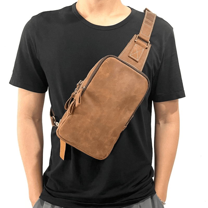 Men's Retro Shoulder Bag - Leather Shop Factory