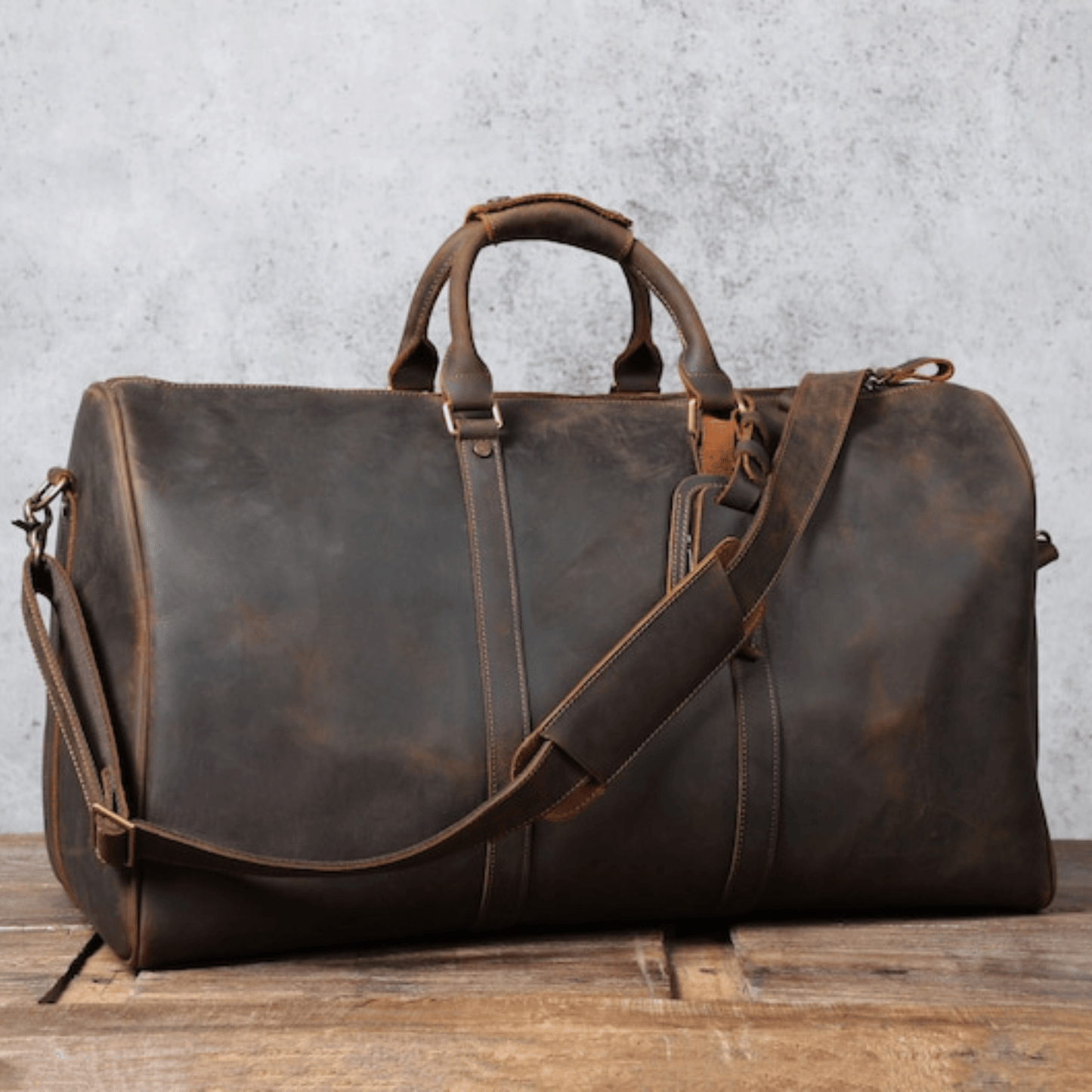 Large Leather Duffel Bag - Leather Shop Factory