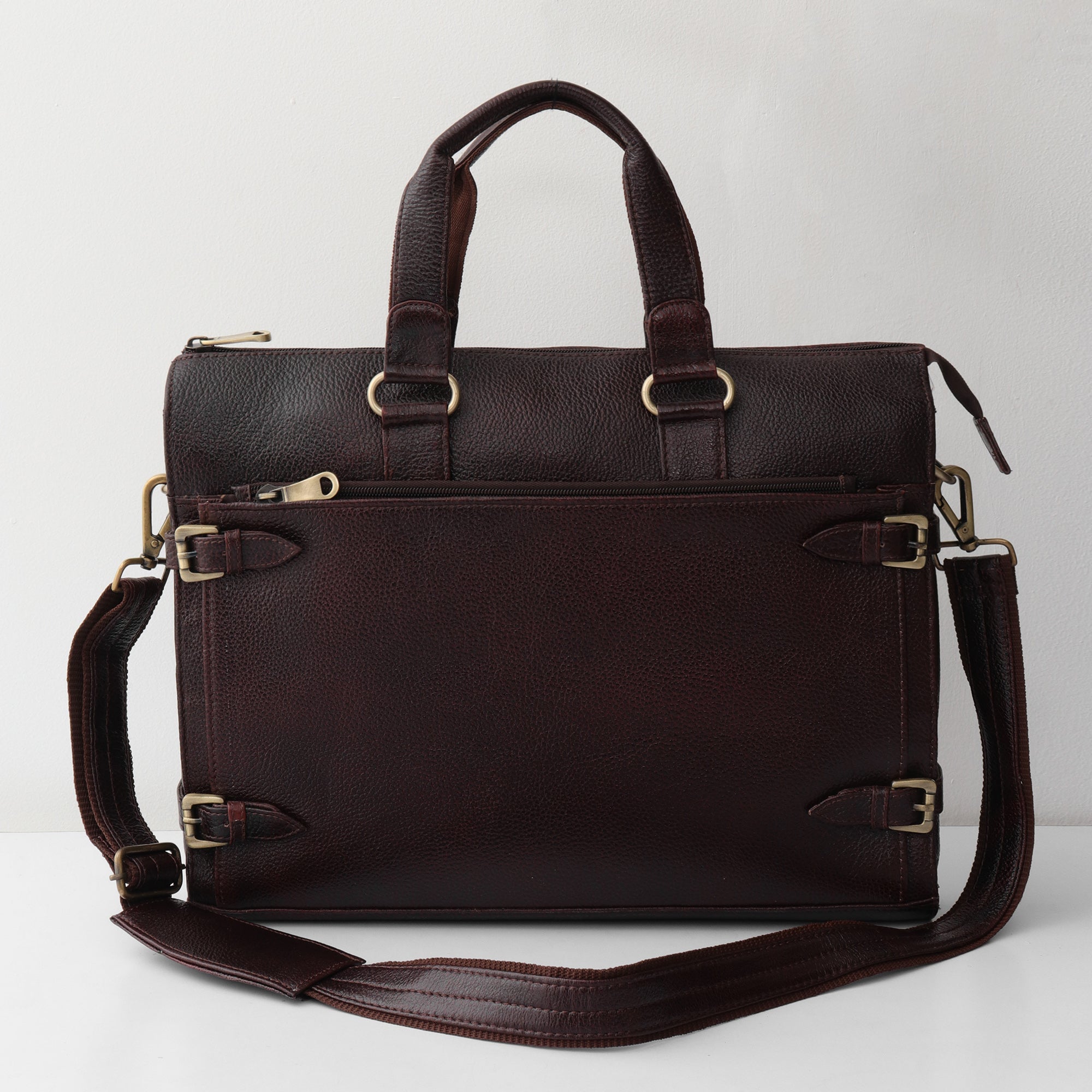 The Vintage Explorer Leather Briefcase - Dark Espresso