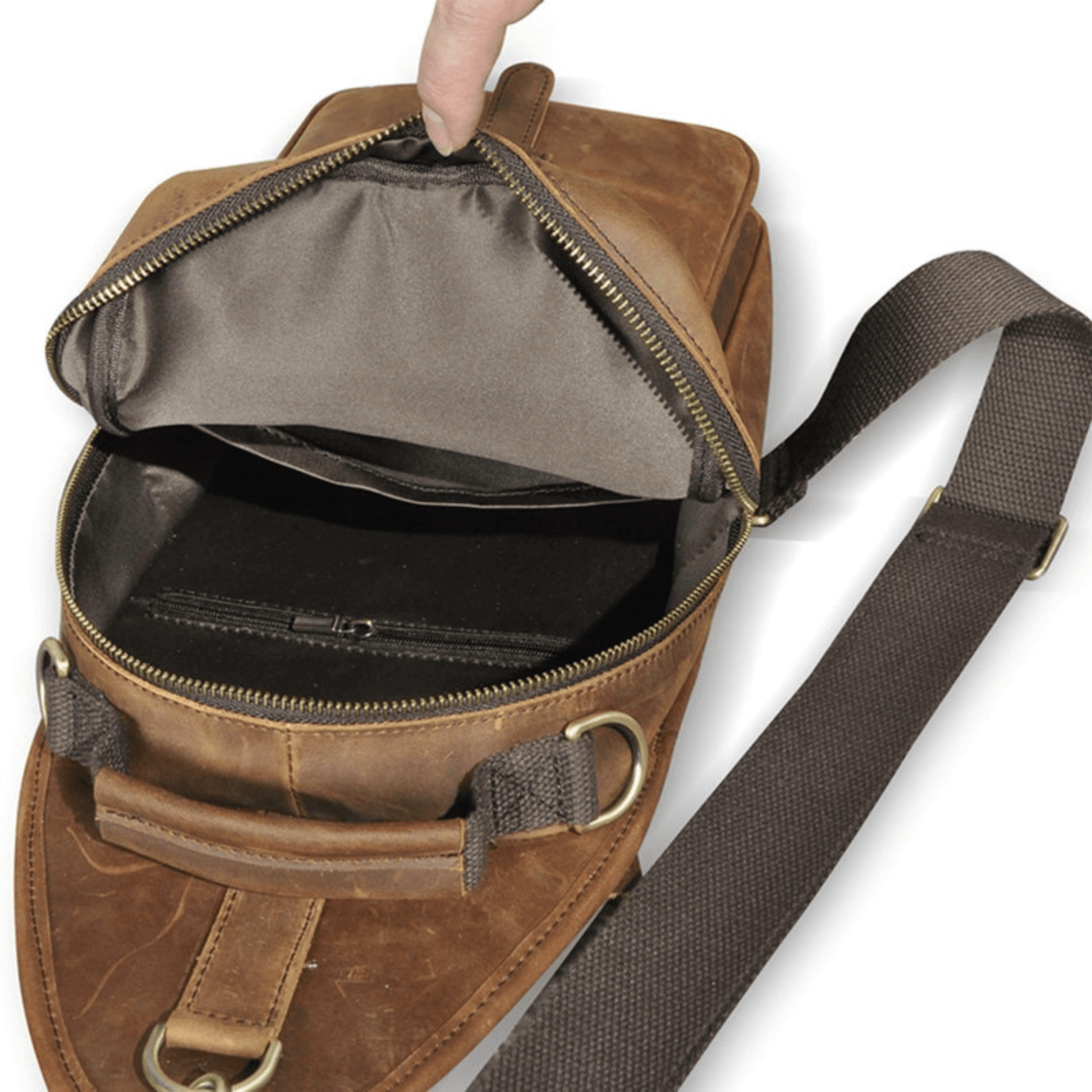 The Urban Adventurer's Leather Sling Bag - Stylish & Practical - Leather Shop Factory