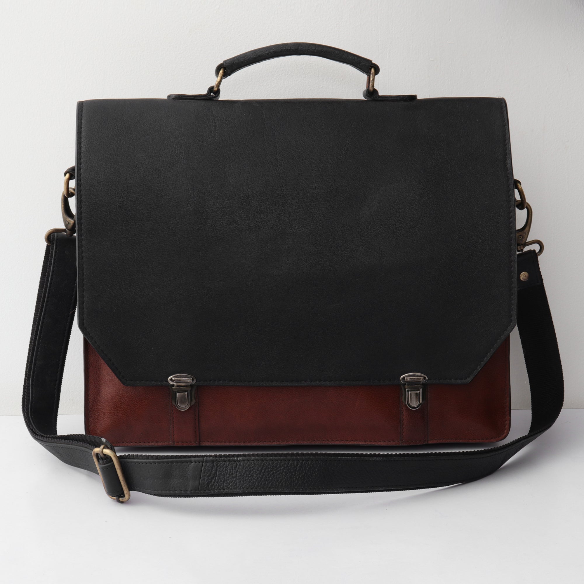 The Executive Two-Tone Leather Briefcase