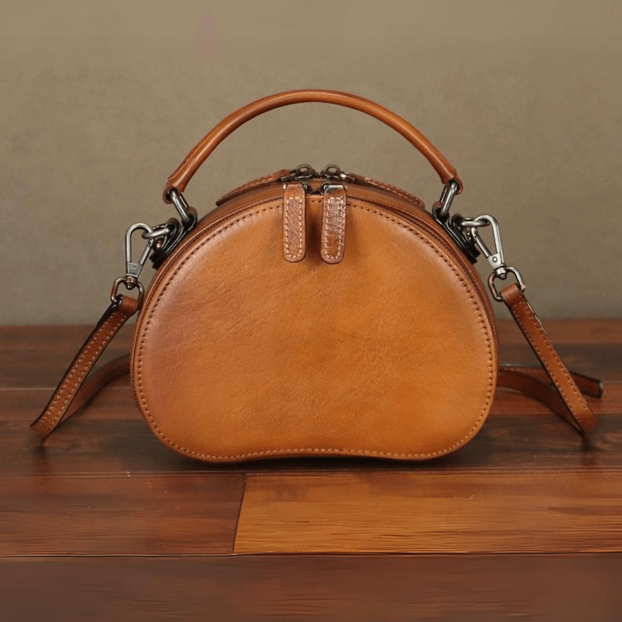 Style Handmade Satchels Small Circle Purses - Leather Shop Factory