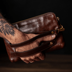 Brown Leather Clutch for Men - Leather Shop Factory