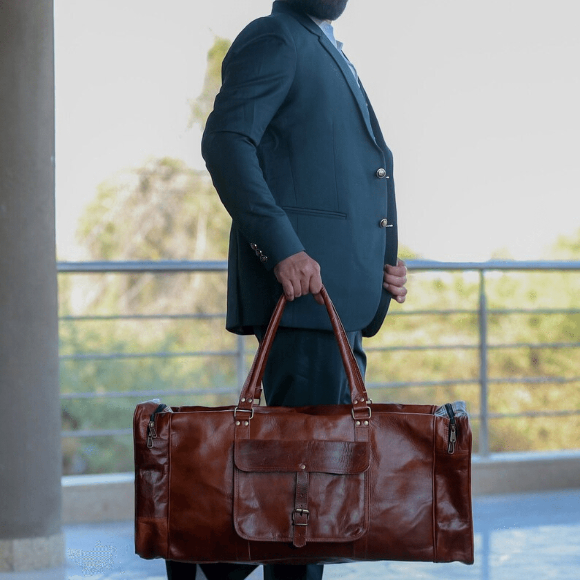 Indian Artisanal Voyager Duffle - Leather Shop Factory