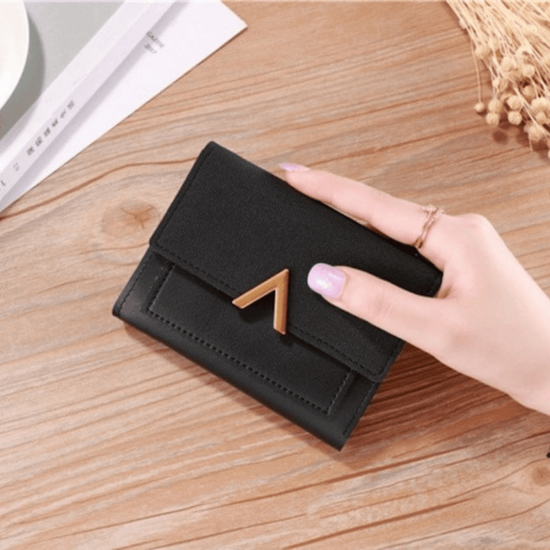 Fashion Ladies Short Wallet Tri-fold Wallet Color Wallet Coin Purse Card Holder - Leather Shop Factory