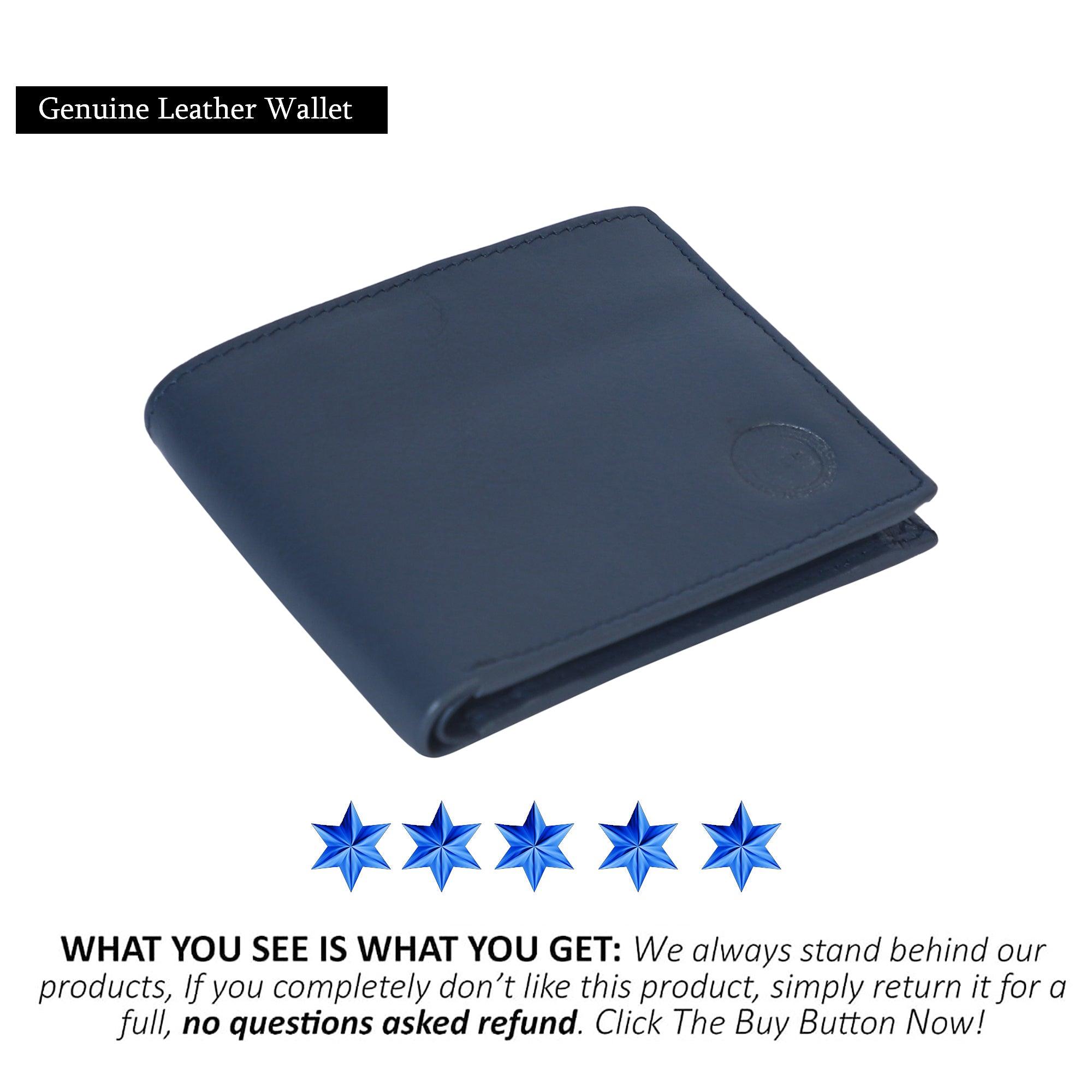 LSF Leather Plain Wallet-BLUE - Leather Shop Factory