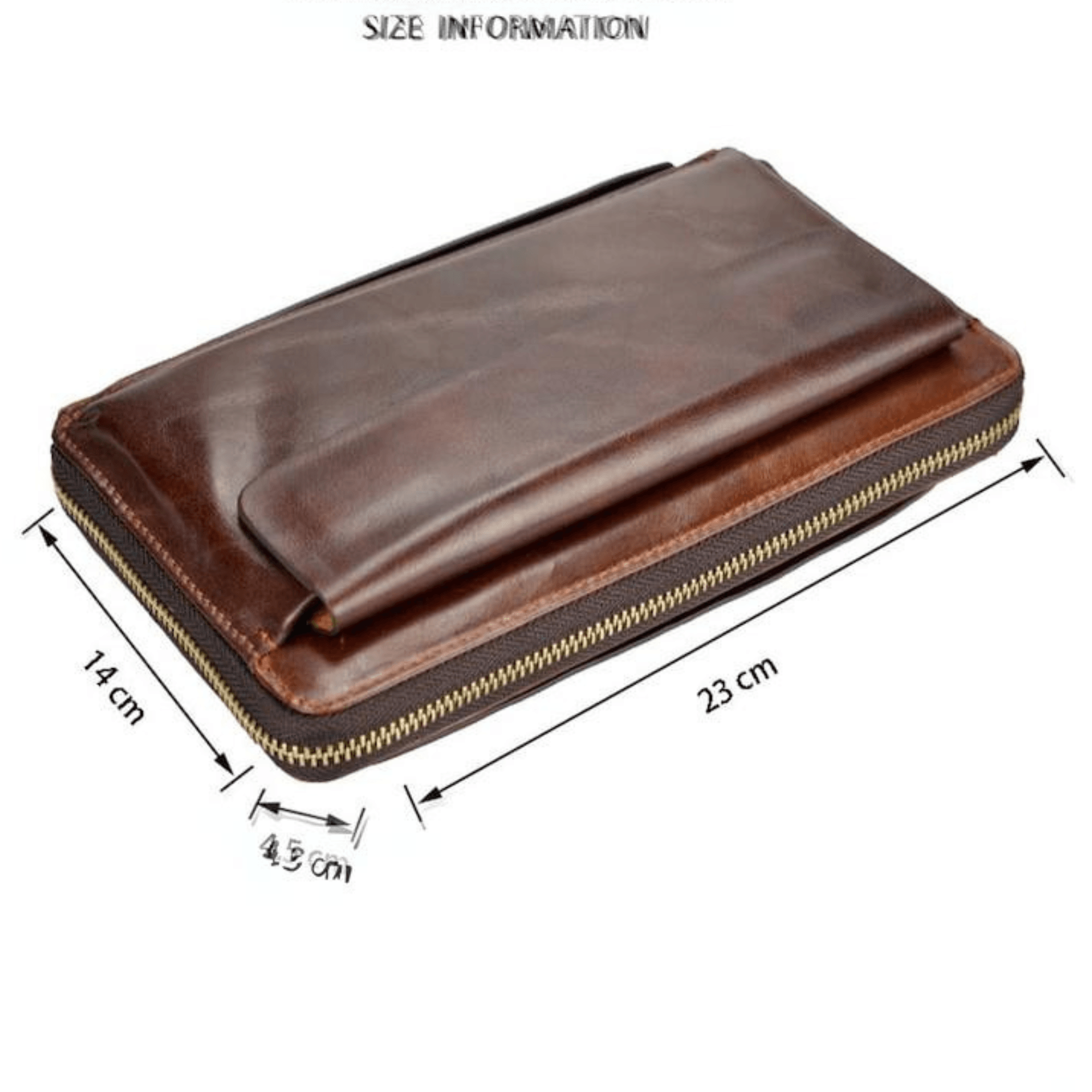 Men Clutch Bag Vintage oil wax leather men's long wallet - Leather Shop Factory