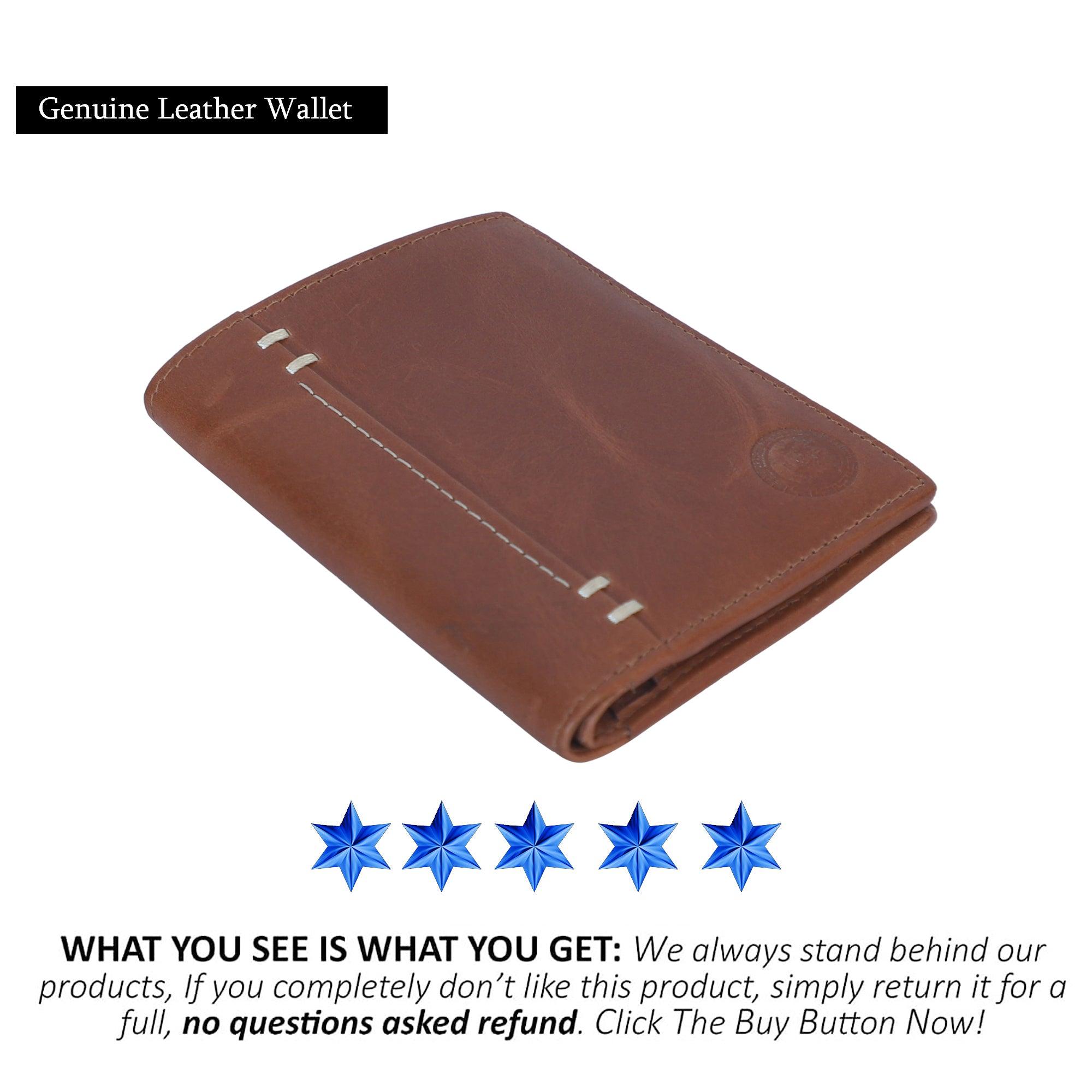 Bifold Crunch Verticle Tan - Leather Shop Factory