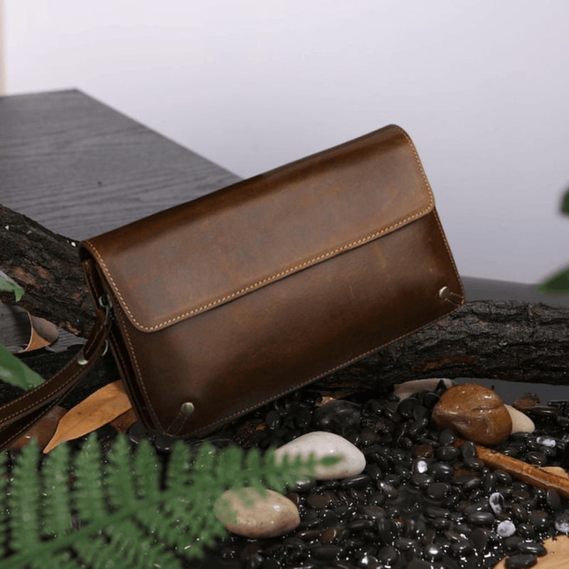 Men's Leather Phone Clutch Wallet - Leather Shop Factory
