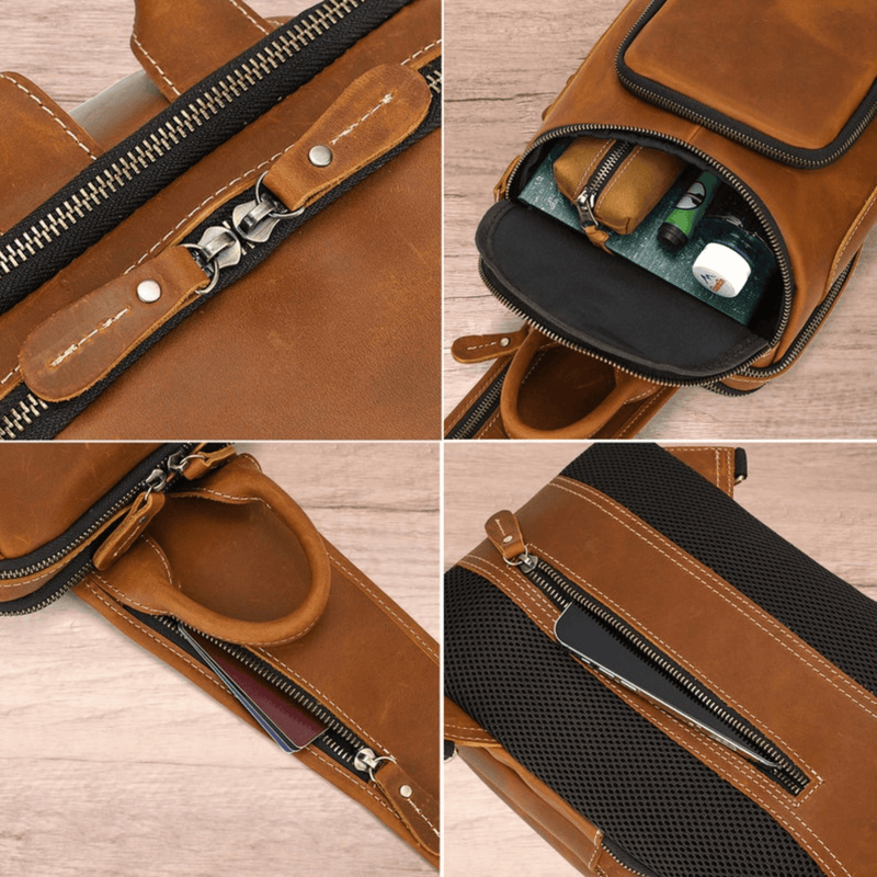 Sling bag Outdoor Travel Hiking Strap Bag Riding pack - Leather Shop Factory