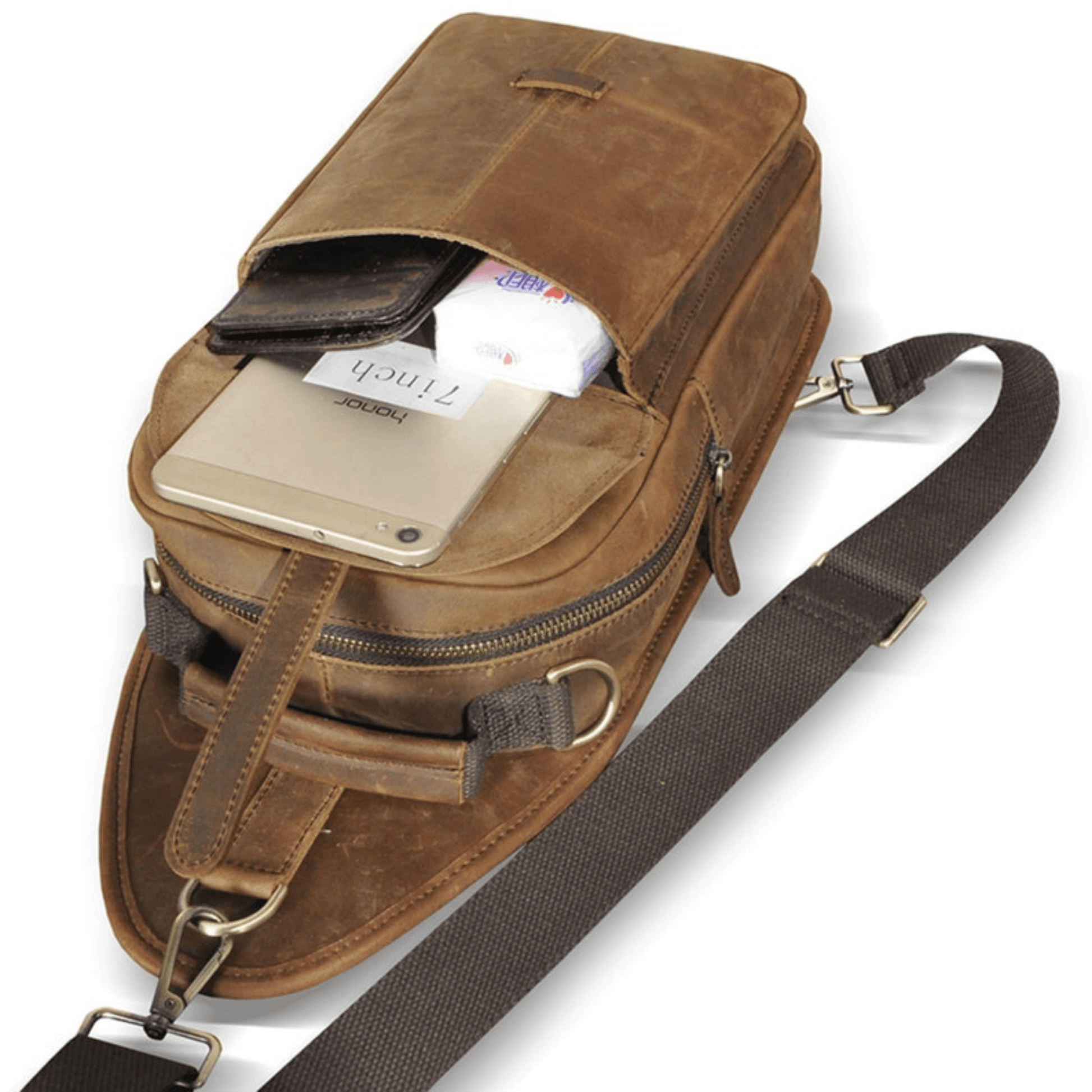 The Urban Adventurer's Leather Sling Bag - Stylish & Practical - Leather Shop Factory