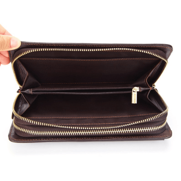Premium Leather Men's Clutch - Sophisticated Organization for the Modern Gentleman - Leather Shop Factory