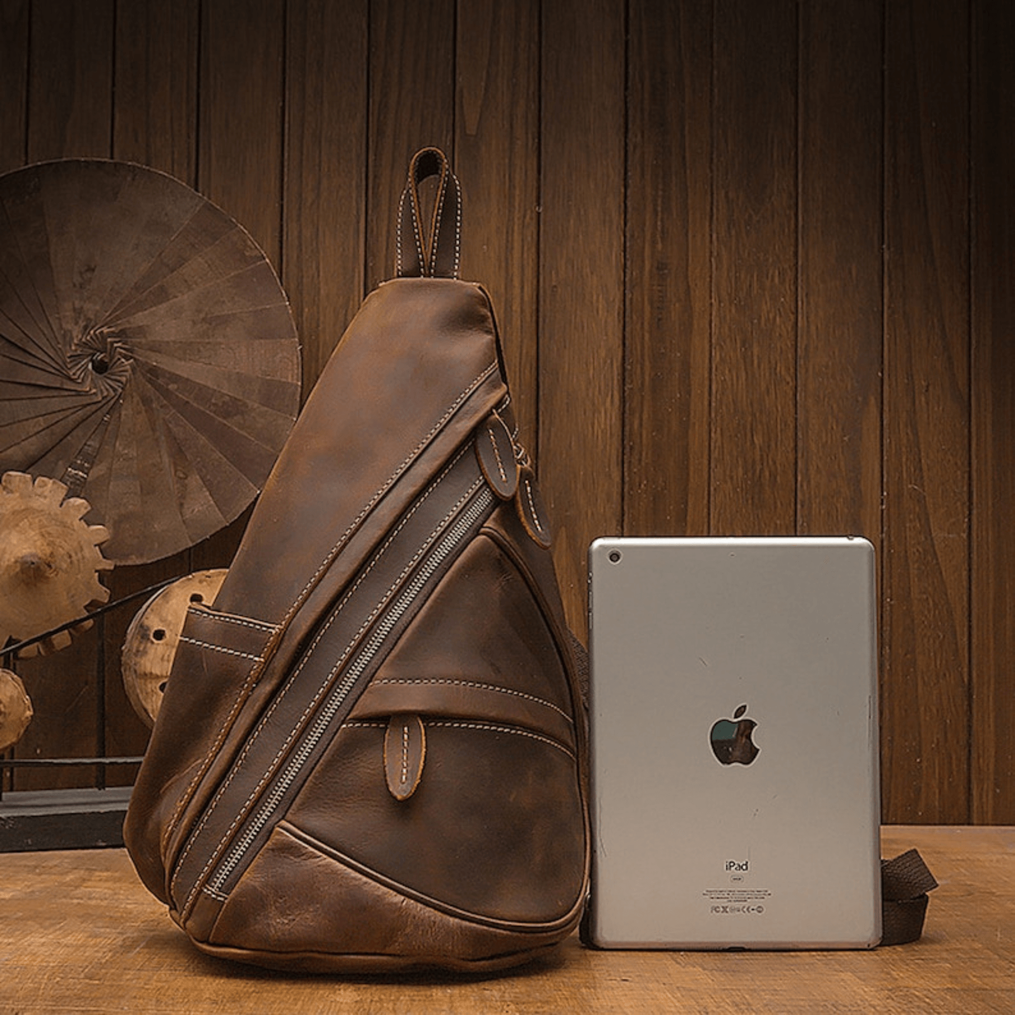 Best leather men sling bag handmade - Leather Shop Factory