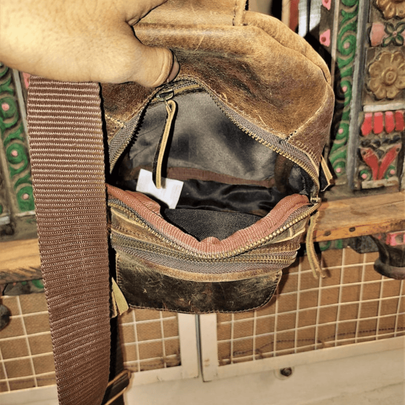 Genuine leather sling bag crossbody bag - Leather Shop Factory