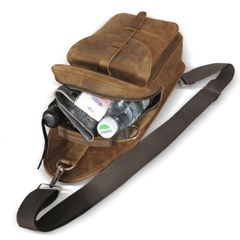 The Urban Adventurer's Leather Sling Bag - Stylish & Practical - Leather Shop Factory