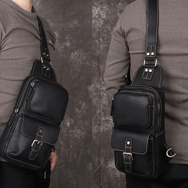 Leather Sling Bag for Men - Leather Shop Factory