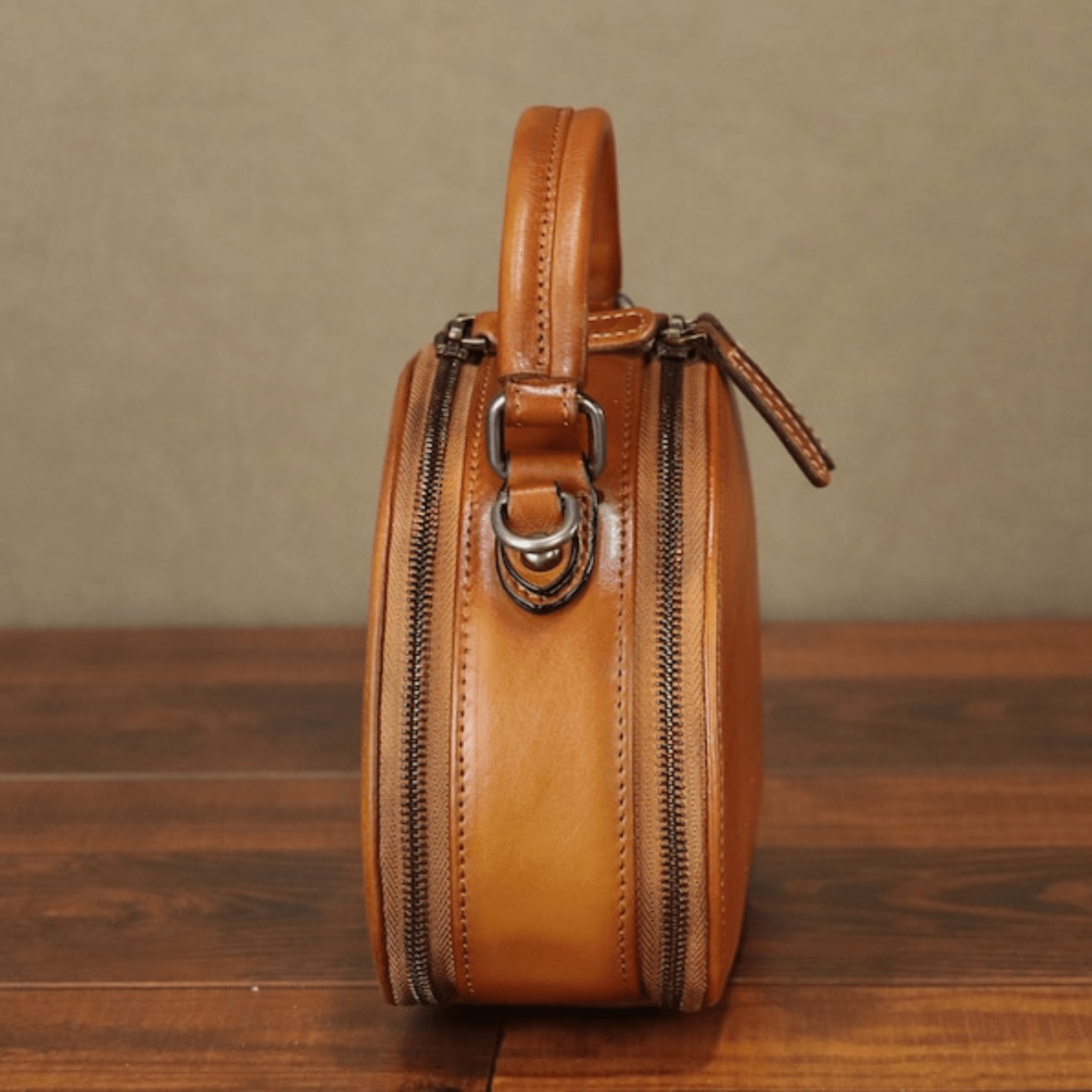 Style Handmade Satchels Small Circle Purses - Leather Shop Factory