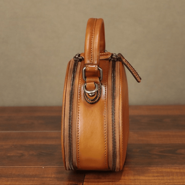 Style Handmade Satchels Small Circle Purses - Leather Shop Factory