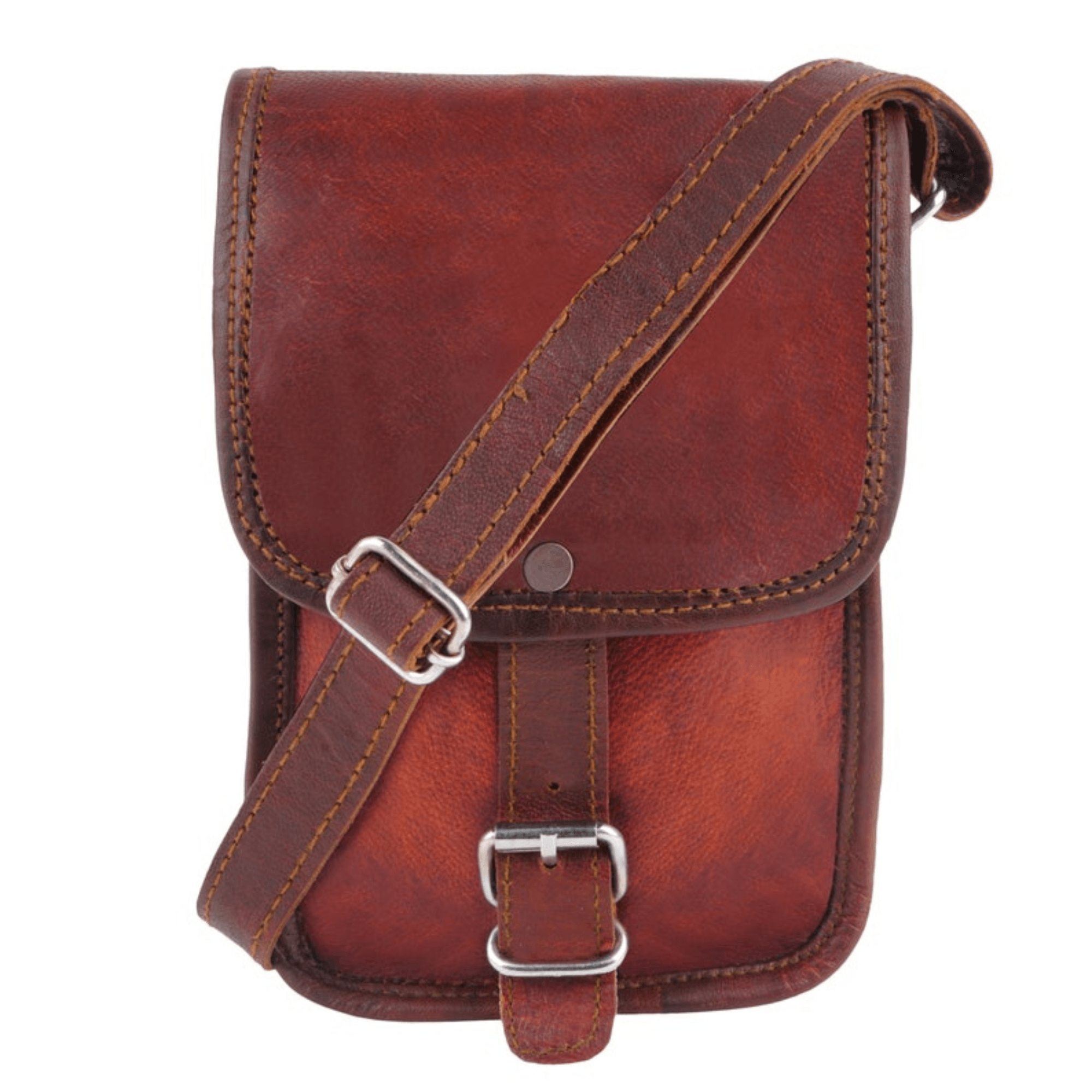 The Ultimate Compact Leather Sling Messenger Bag - Leather Shop Factory