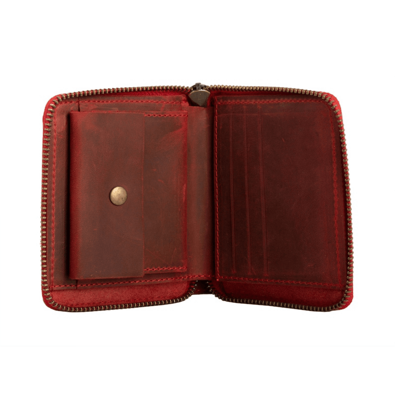 Handmade leather zipper wallet - Leather Shop Factory